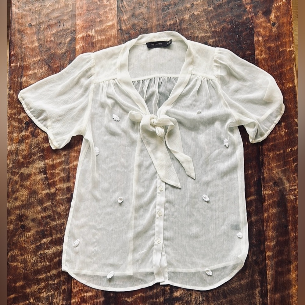 Sheer top -off white (Vintage)